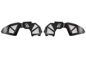 Jeep Wrangler JLU Unlimited Fender Liners - Front - Fishbone Offroad - Aluminum Powder Coated - Black - `19-`27